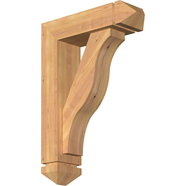 Ekena Millwork Funston Arts and Crafts Smooth Bracket w/ Offset Brace, Western Red Cedar, 5 1/2"W x 18"D x 26"H BKT0604X18X26FST03SWR - main
